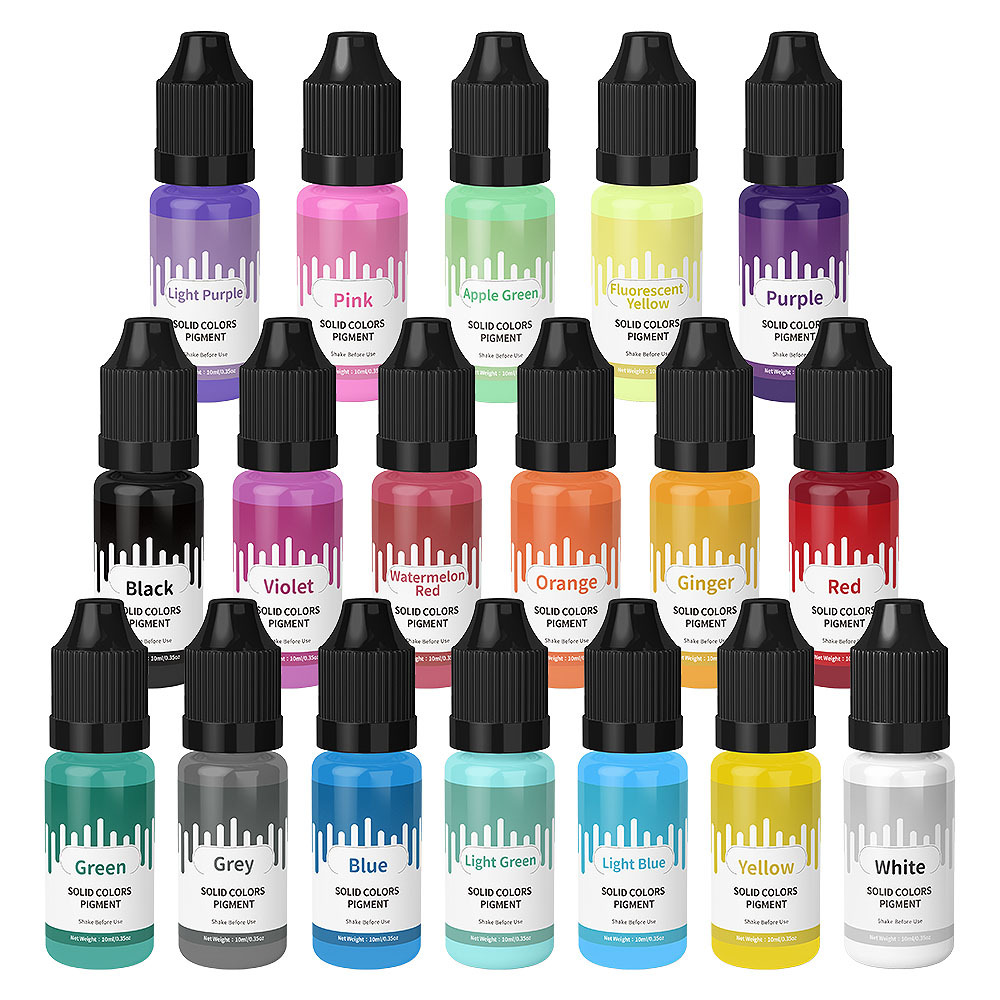 Resin Pigment Set - 18 cores 10ml macaron sólido pastel