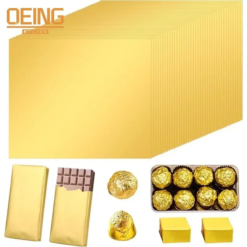 Gold Foil Flakes - 100 pçs grandes dubai chocolate doces
