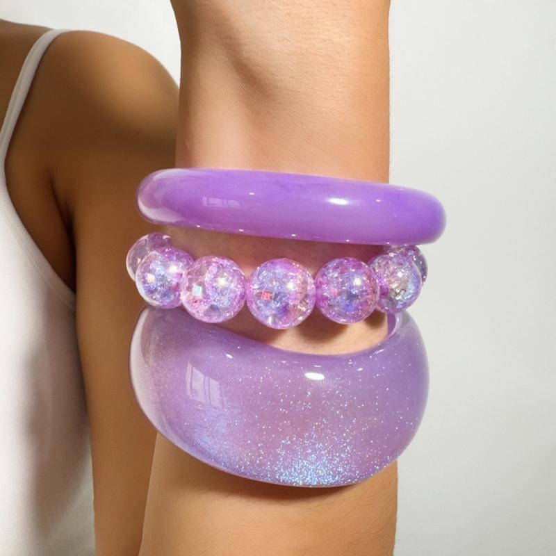 Resin Glitter Pack - Pacote com 1 conjunto pulseira resina