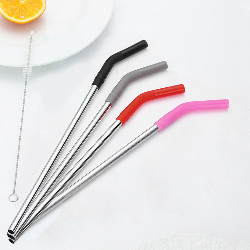 Mixing Cup Silicone - Conjunto de 4 Canudos Longos de