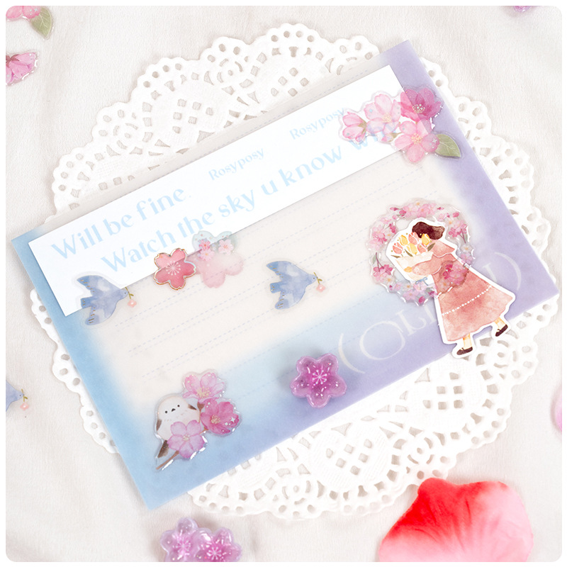 Resin Craft Supplies - Estilo japonês sakura cristal 3d adesivos