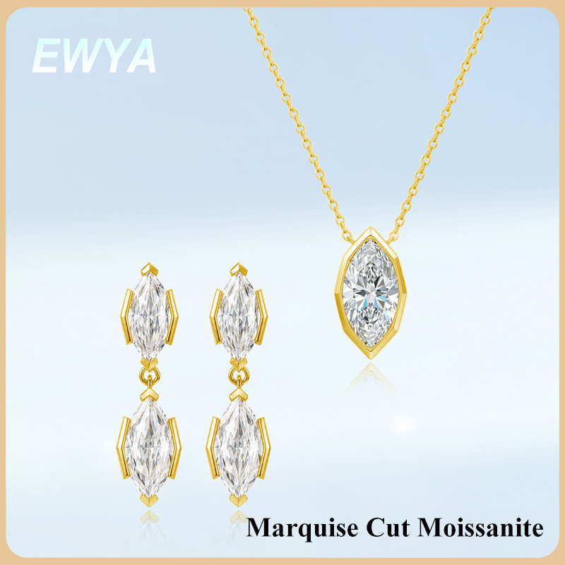 Bezels Set Pendant - Colar com Pingente de Moissanite Corte