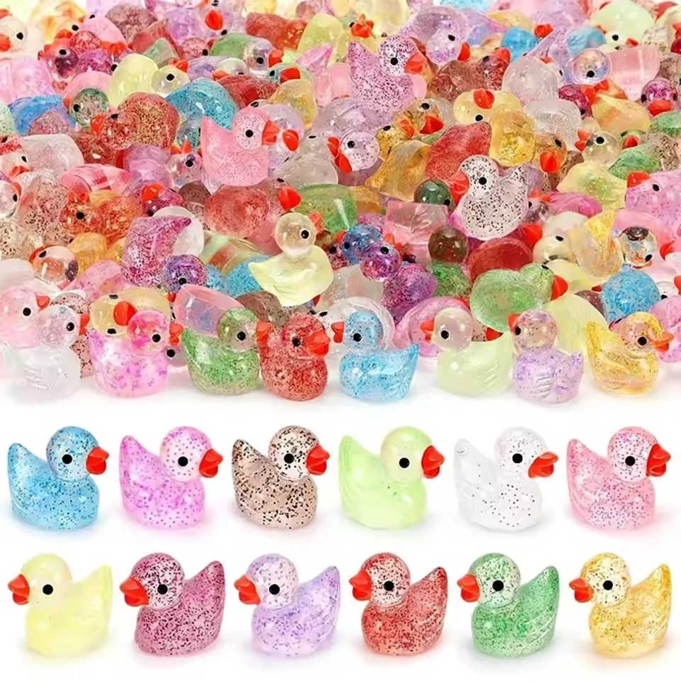 Resin Craft Material - Pingente de Pato Amarelo Pequeno e