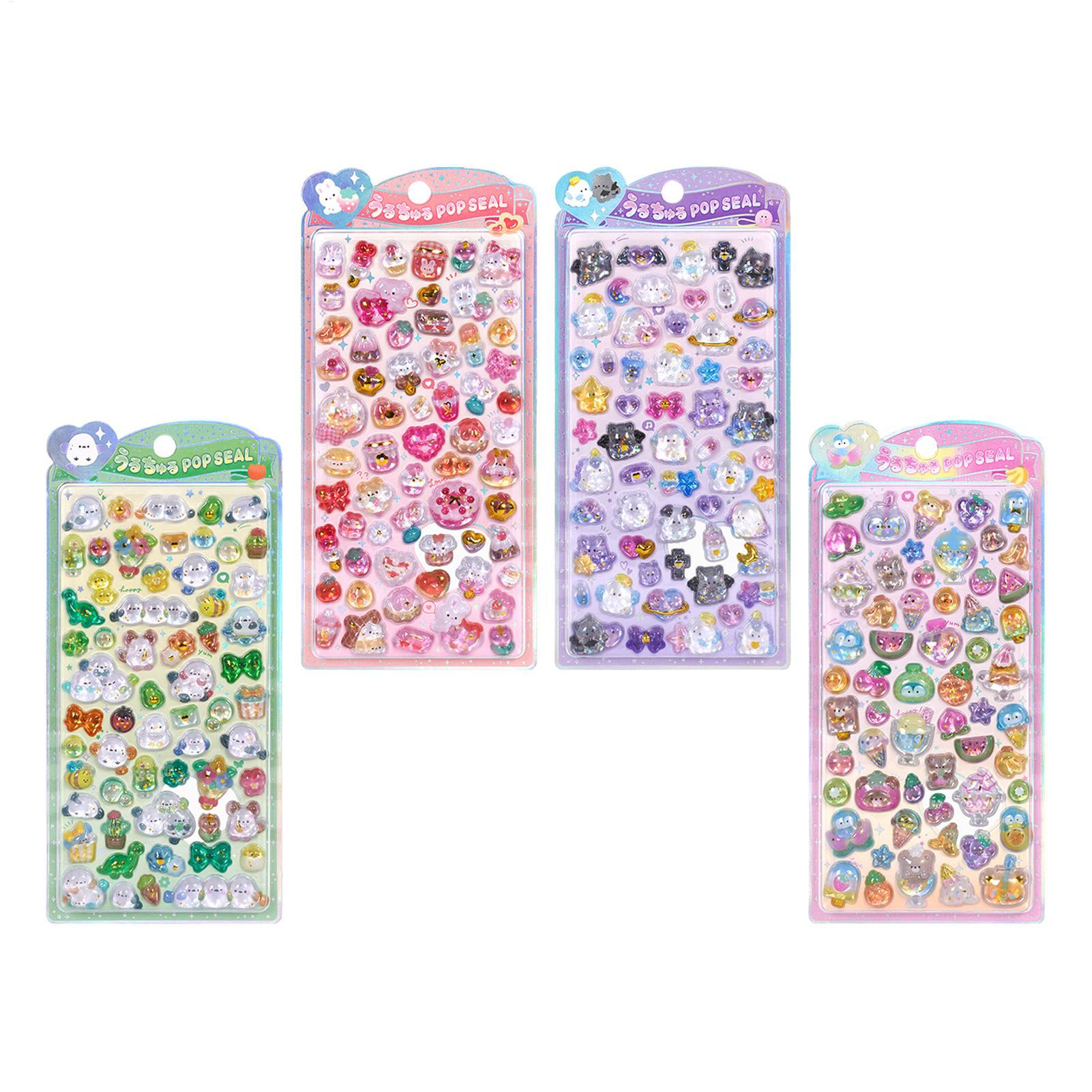 Resin Glitter Pack - Pacote de adesivos fofos 3d glitter