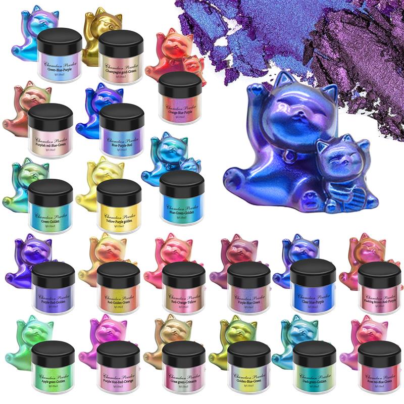 Resin Pigment Set - Magia Descolorido Pó Perolado, Camaleões Espelho,