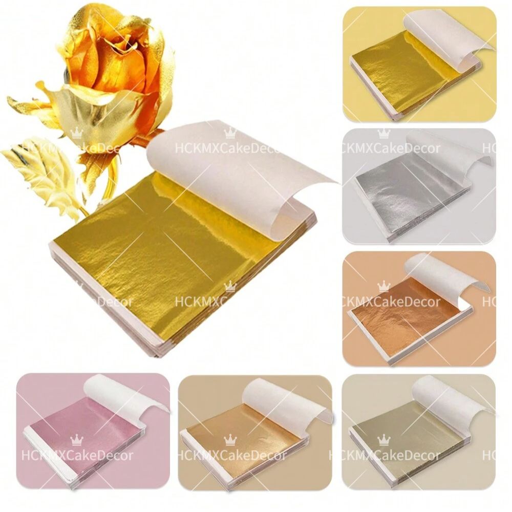Gold Foil Flakes - 100 Folhas de Papel Metálico Imitação