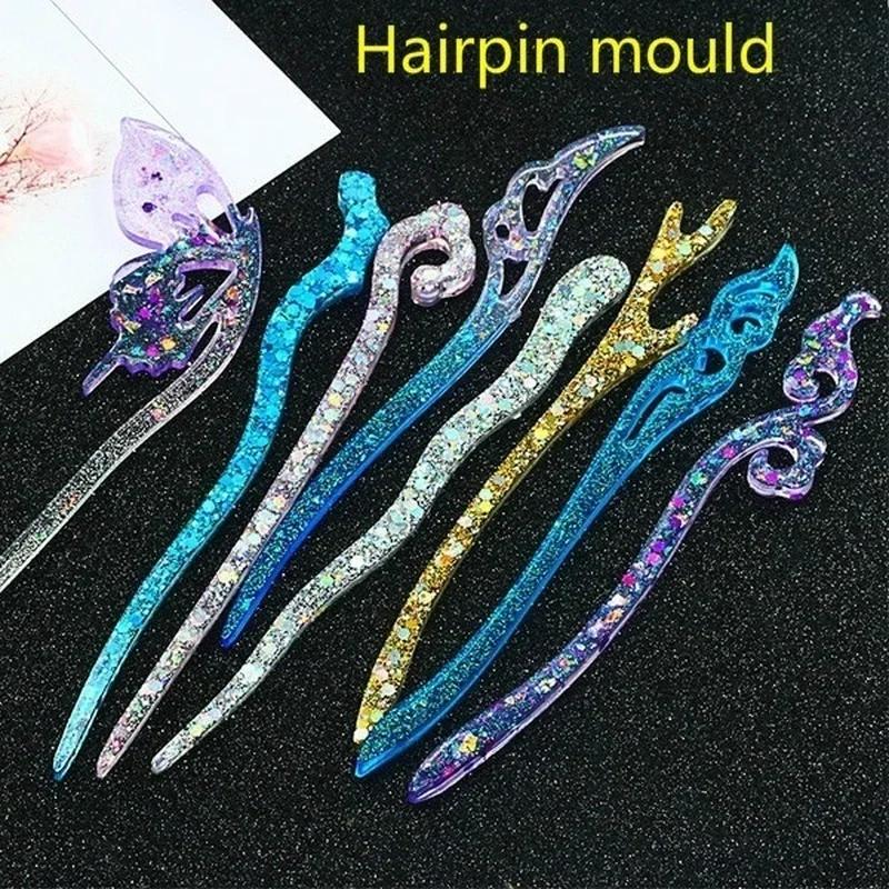 Resin Craft Projects - Novo transparente hairpin silicone molde especial