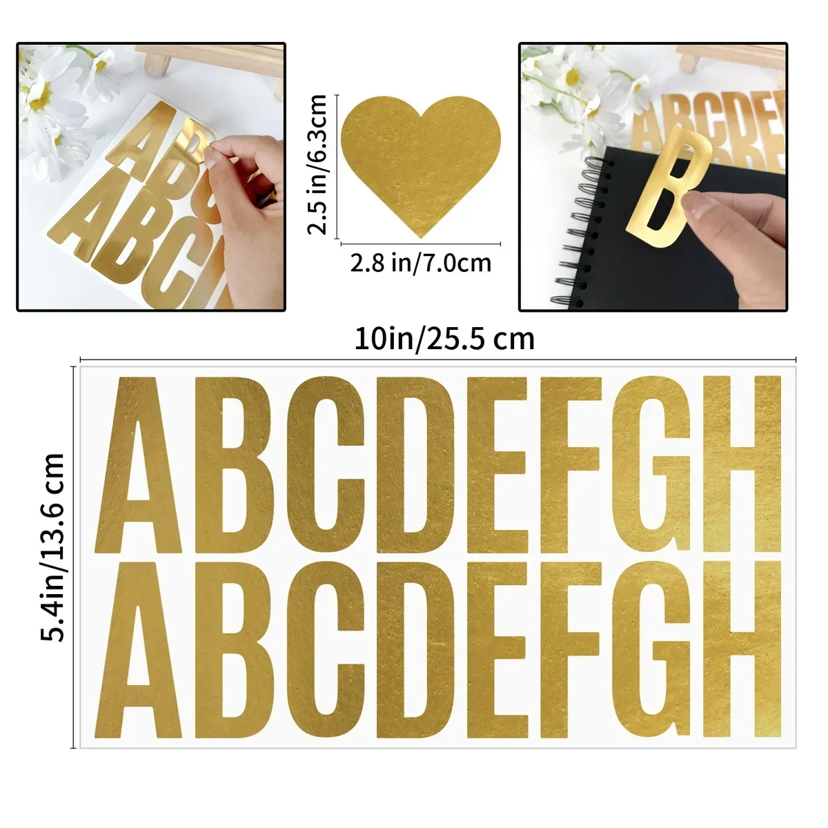 Gold Foil Flakes - 100 pçs 6 folhas adesivos de