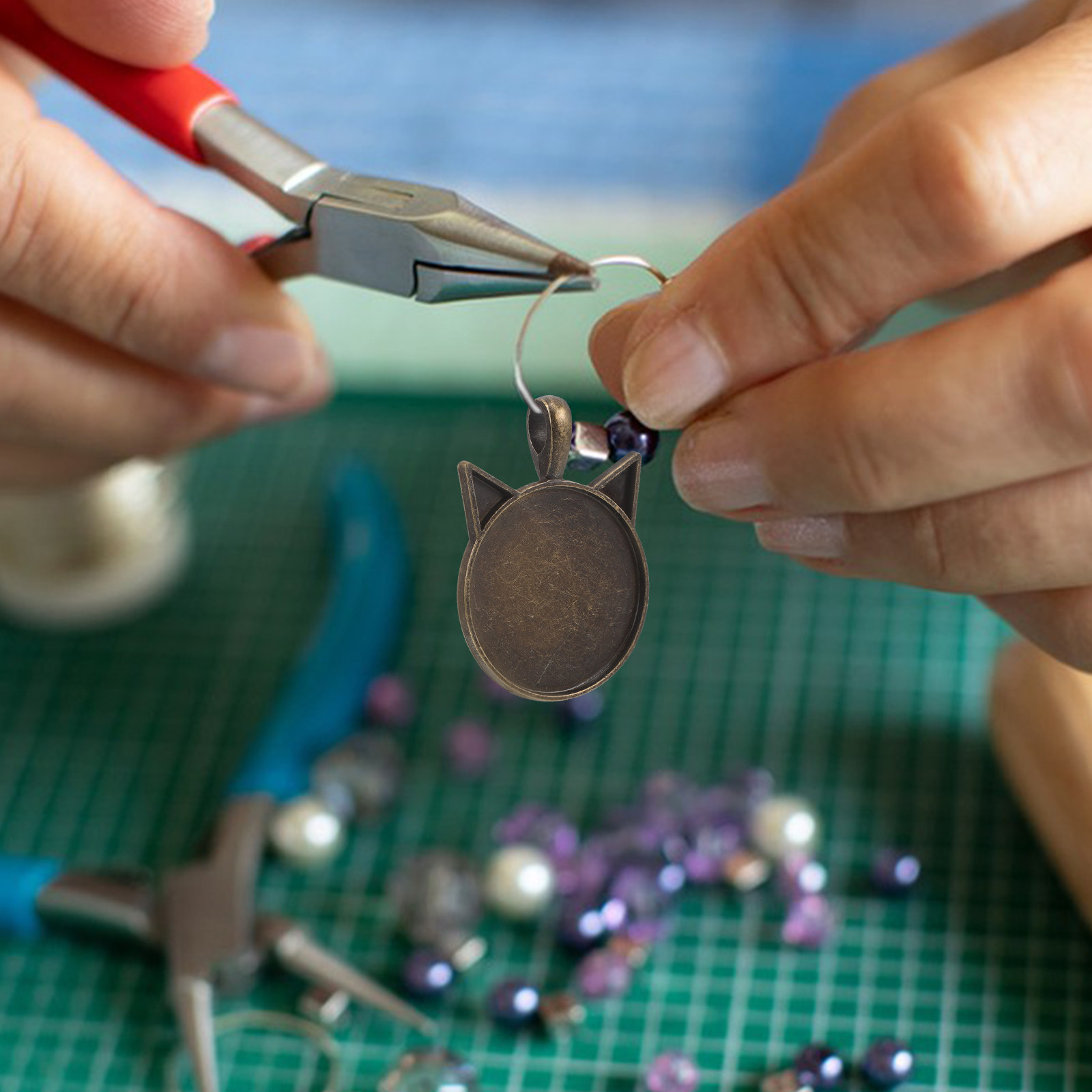 Bezels Set Pendant - 5 Peças Base para Pingente Orelha