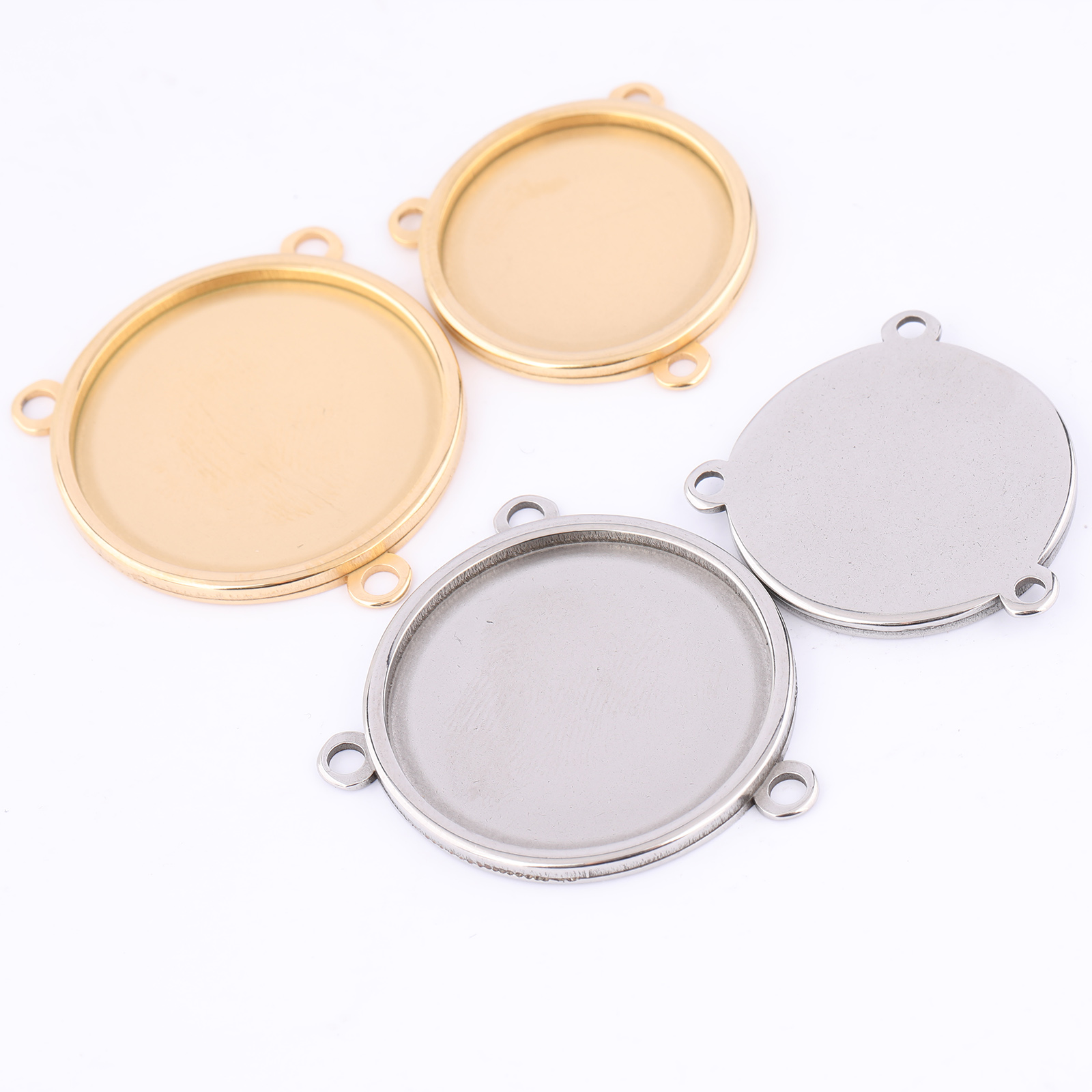 Bezels Set Pendant - 5 peças de aço inoxidável banhado