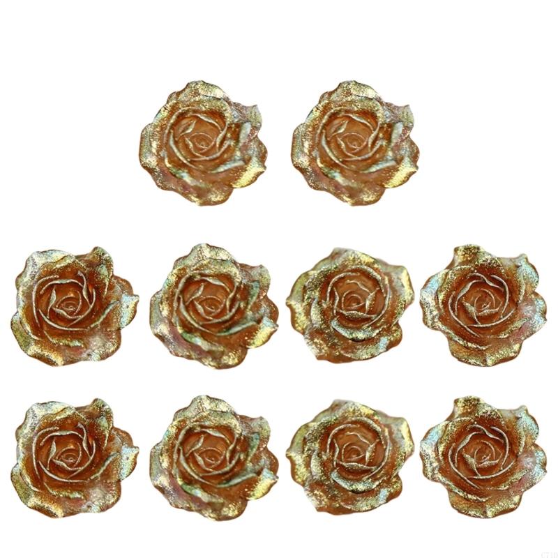 Pacote 10 flores plástico grad - Resin Glitter Pack avaliação e preço