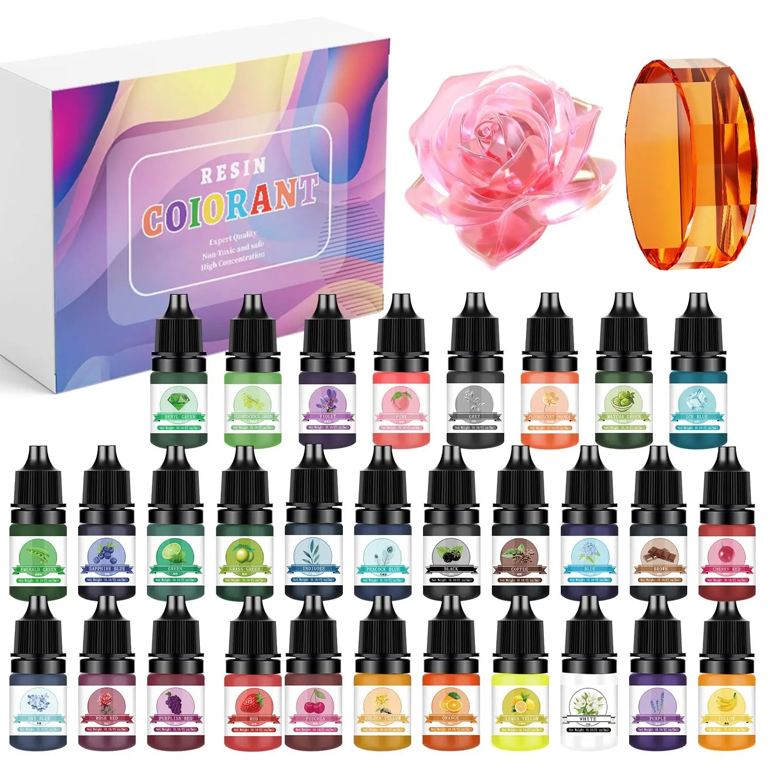 30 cores 5ml kits de pigmento  - Epoxy Uv Resin Kit avaliação e preço