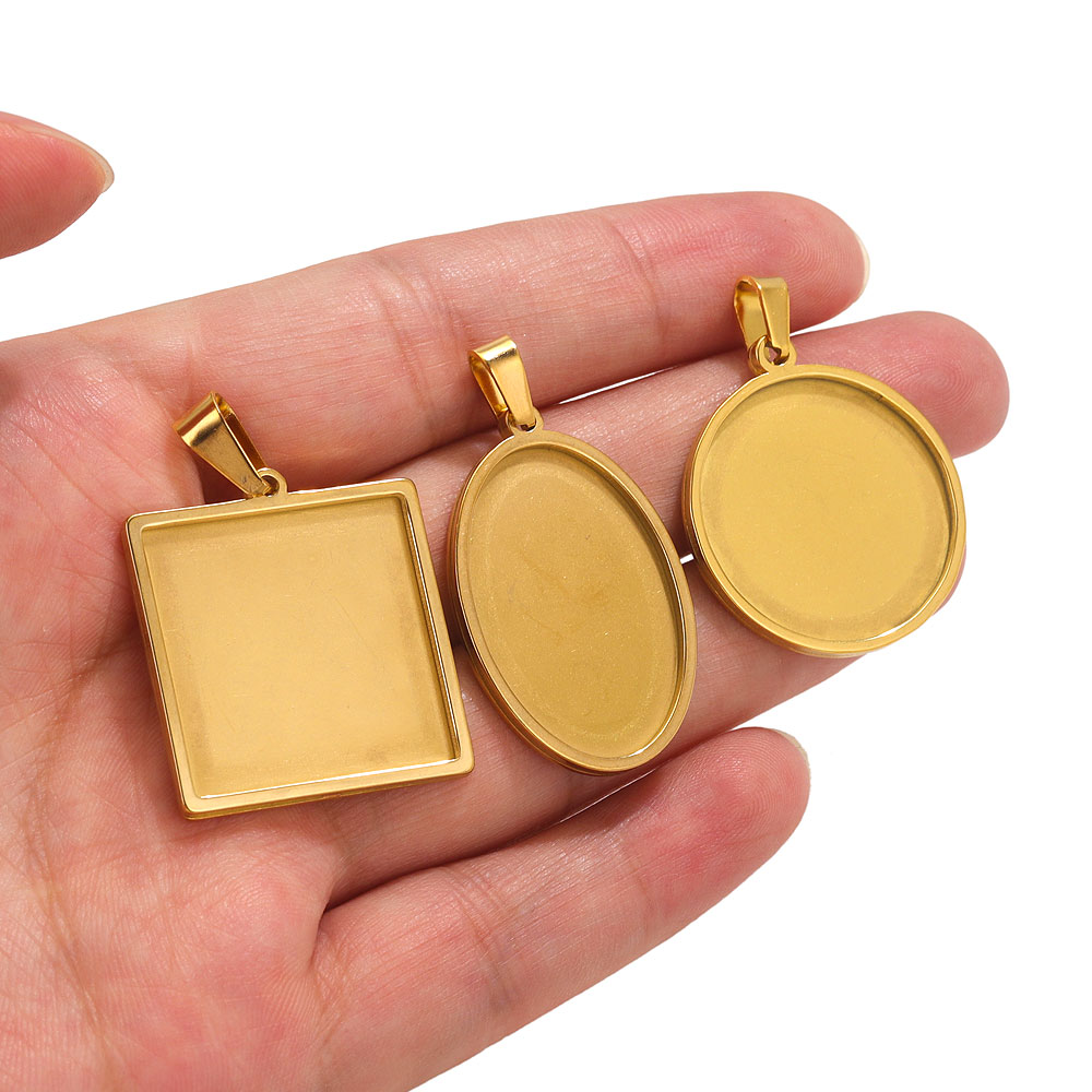 5 pçs de aço inoxidável pingen - Bezels Set Pendant avaliação e preço