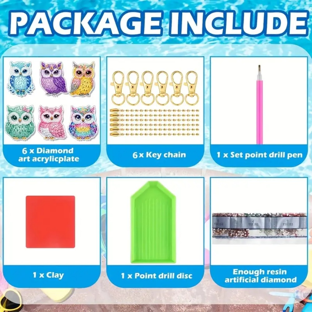 Chaveiro de diamante diy de 6  - Resin Craft Kit avaliação e preço