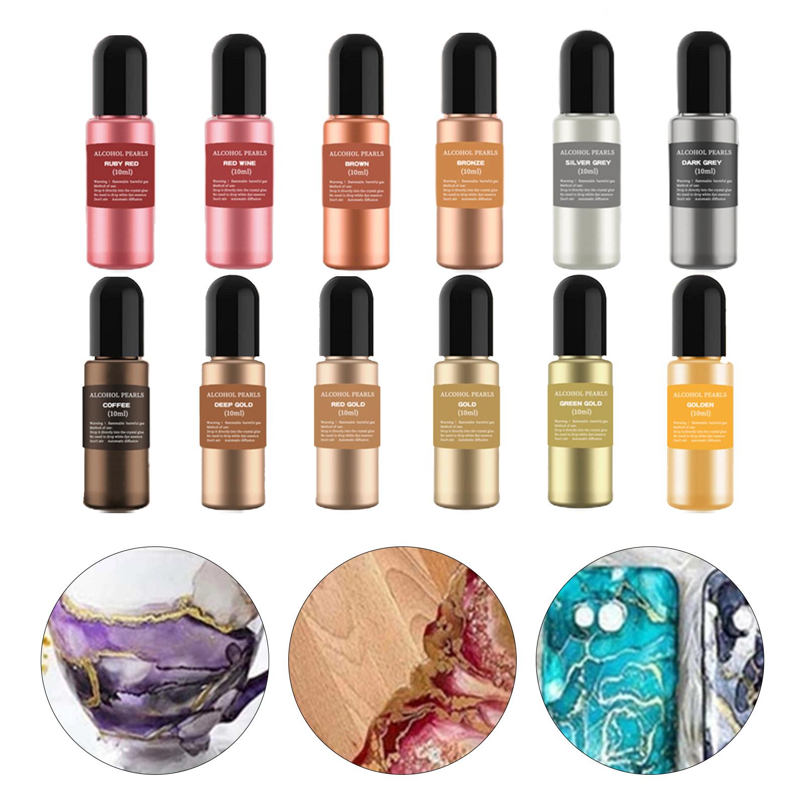 12 Frascos de Tintas Metálicas - Resin Dye Alcohol avaliação e preço