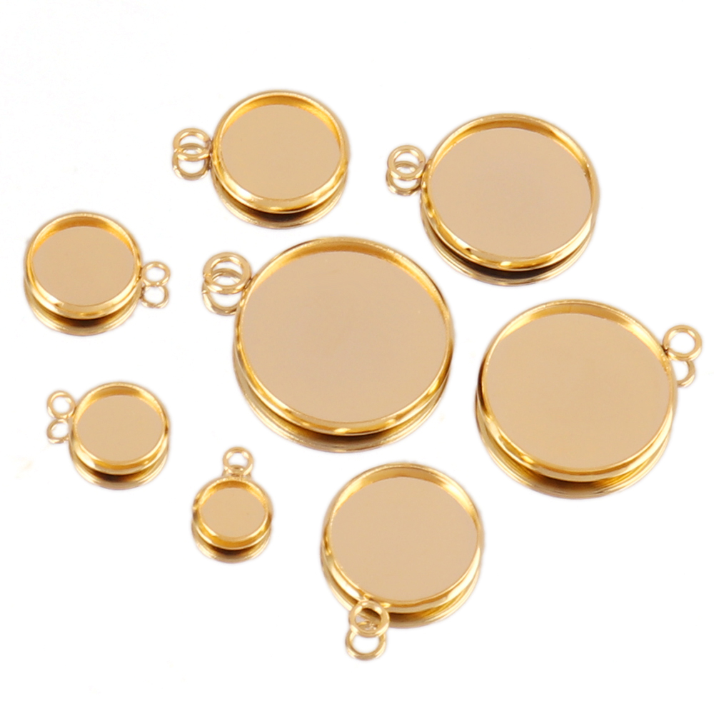 10 pçs cabochão de aço inoxidá - Bezels Set Pendant avaliação e preço