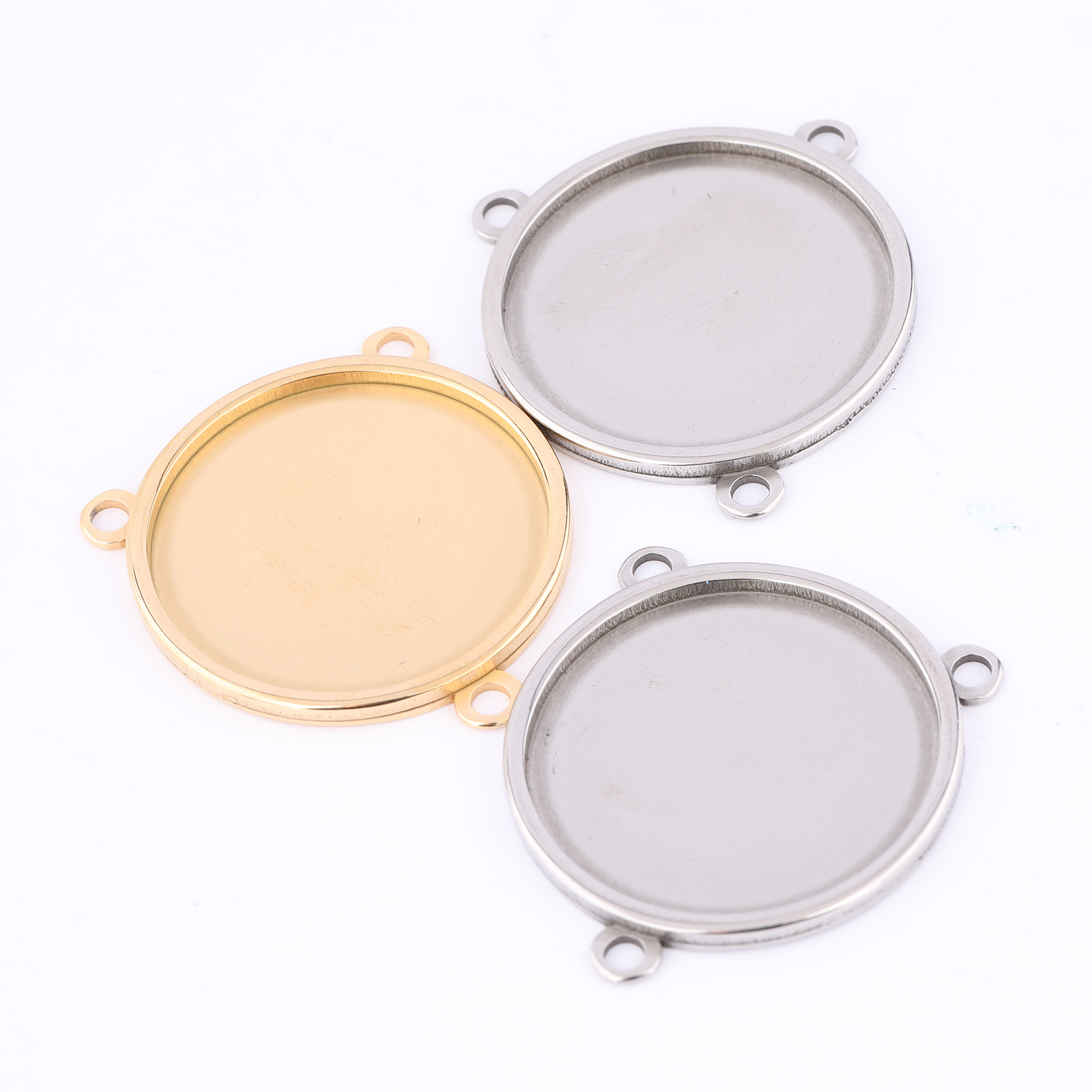 5 peças de aço inoxidável banh - Bezels Set Pendant avaliação e preço