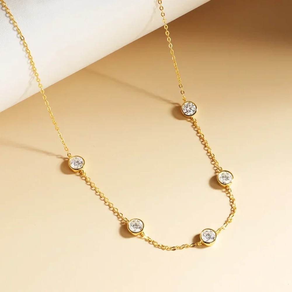 Gra certificado 5mm moissanite - Bezels Set Pendant avaliação e preço